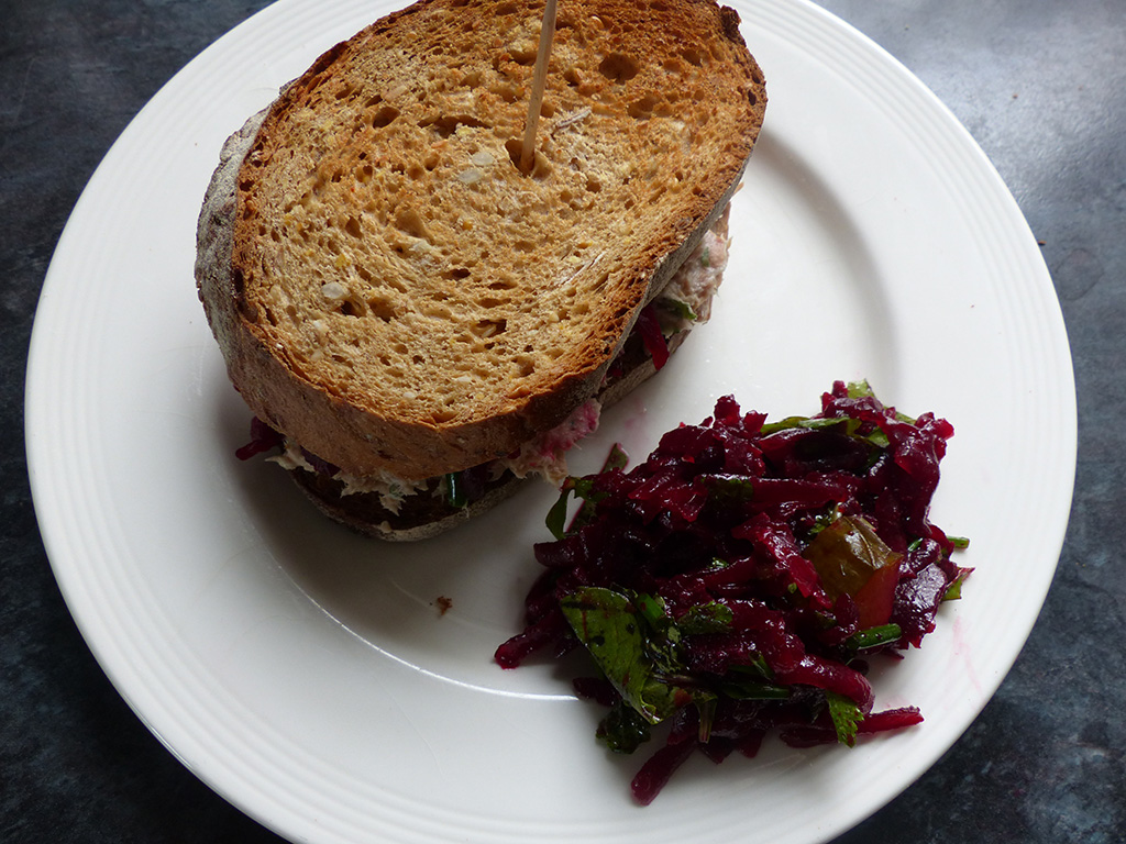 Tuna Beetroot Sandwich